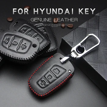 

Leather Car Key Cover Case For Hyundai ix25 ix35 i30 i40 Santa Fe Creta Solaris i10 i20 Elantra Accent ix45 Tucson Mistra Verna