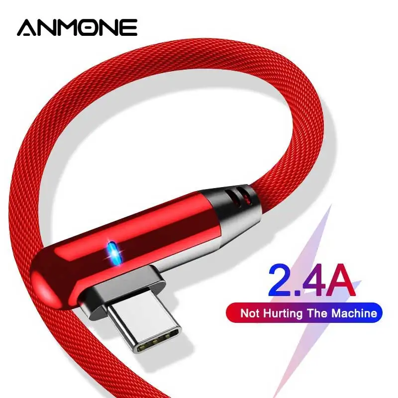 Кабель зарядный anmon Micro USB Type-C со светодиодной подсветкой кабель для быстрой
