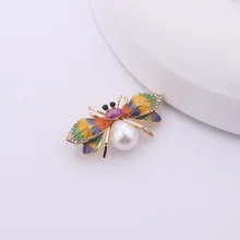 Хенсон стиль Мода масло капля цветной рисунок дети брошь в форме пчелы жемчуг брошь с зажимом для шарфа одежда