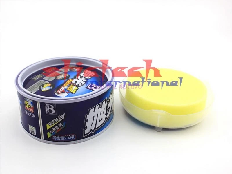 by DHL or Fedex 50pcs Polishing Paste Car Paste Wax Gloss Car Polishes Wax Paint Care Hard include spongia