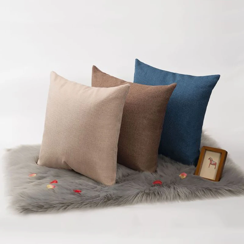 Modern Light Luxury Cushion Cover 50x50cm Solid Color Linen Throw Pillow Car Home Sofa Decoration Cushions Decorative Pillows