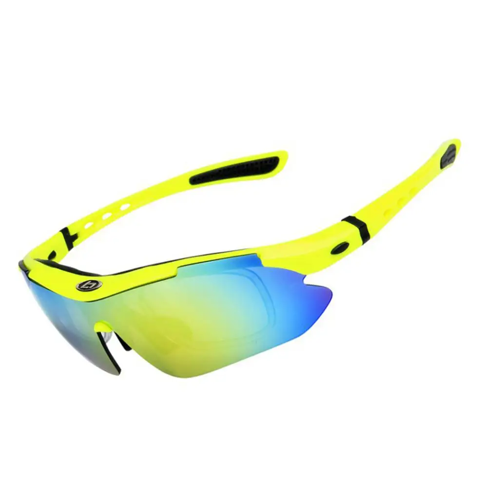 Fluorescent yellow HiMISS поляризационные очки для велоспорта на открытом воздухе, высокий светильник, PC спортивные очки, полимерный эластичный силикагель - Цвет: Fluorescent yellow