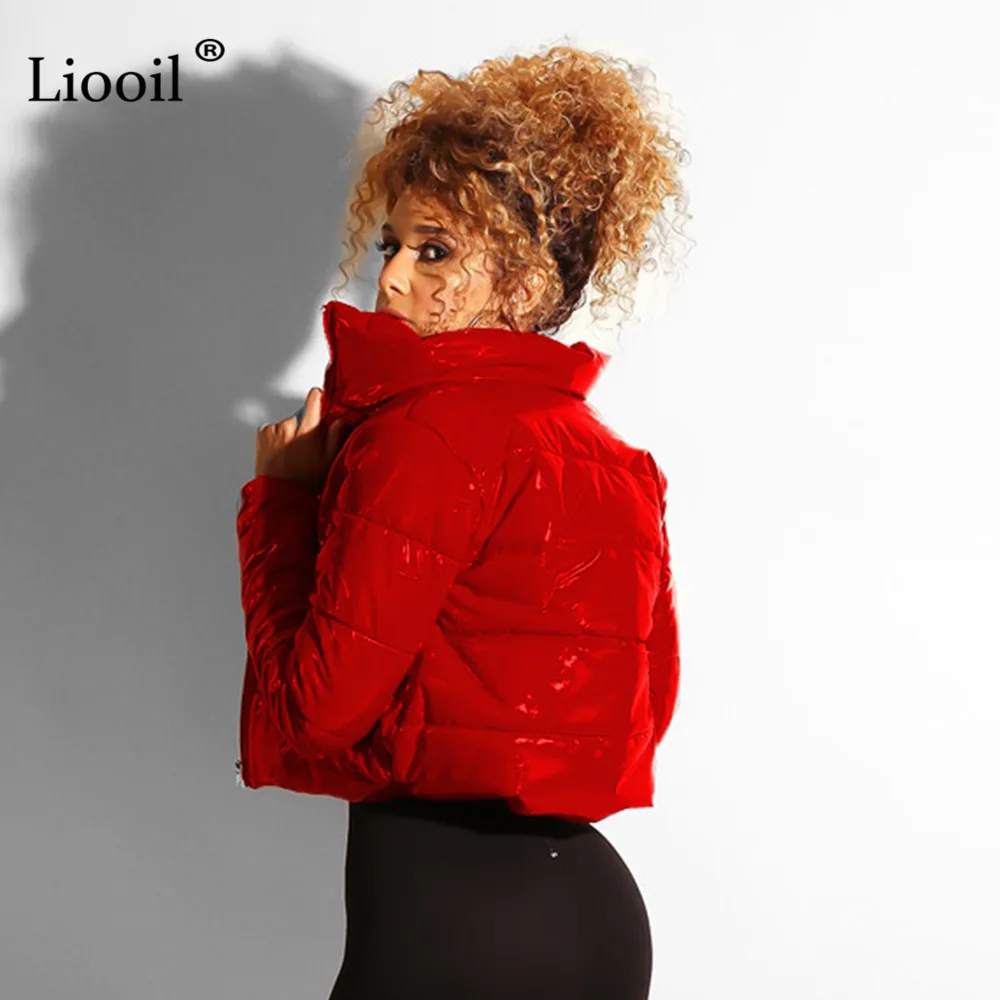 Finest Liooil Warm Winter Coats And Jackets Women 2019 Autumn Streetwear Long Sleeve Zip Up Sexy Short Coa