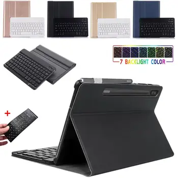 

Backlit Wireless Keyboard for Samsung Galaxy Tab S7 Plus 2020 T970 T975 Tablet Cover PU Leather Stand Case with Pencil Holder