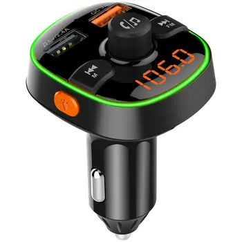 

Car Fm Transmitter Wireless 5.0 Handsfree Car Mp3 Player Wireless Kit Fm Modulator Dual Usb Charger Rgb Light Car Player