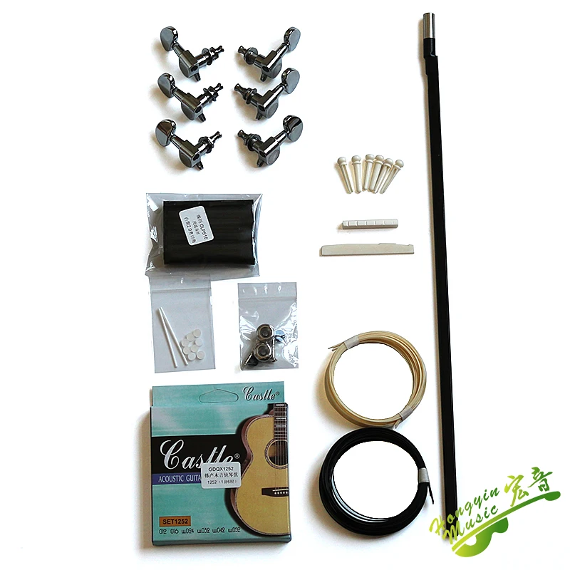 Acoustic Guitar making kit spruce solid Top ,khaya solid wood side back rose fingerboar Bridge acoustic guitar