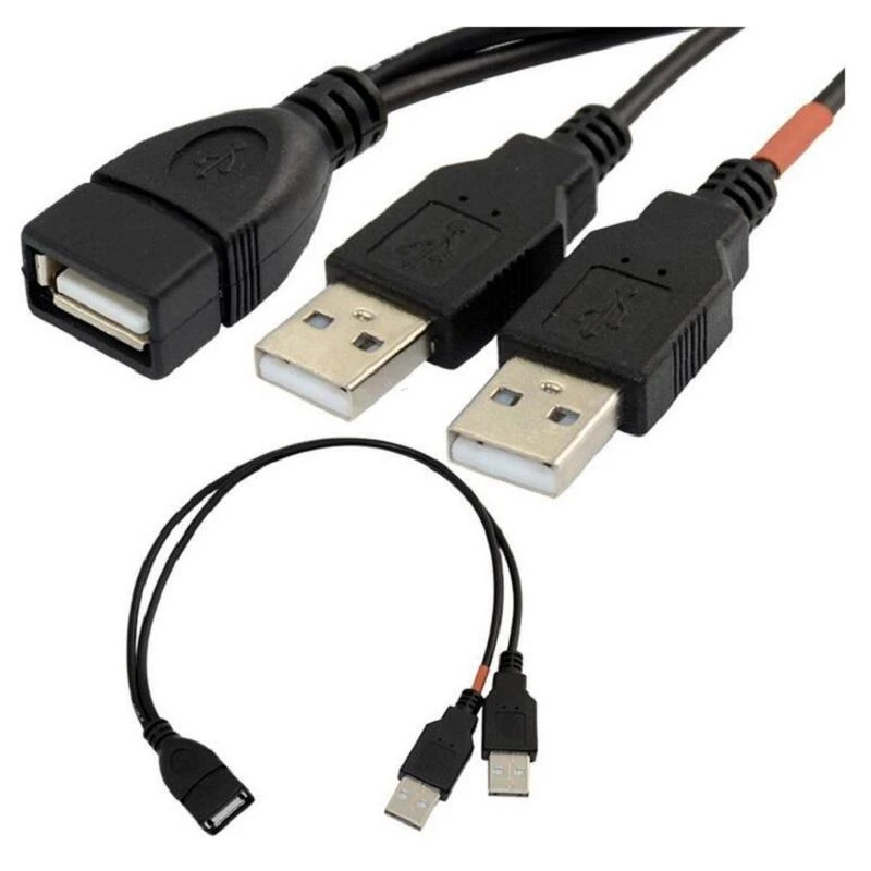 USB2.0 Data line Y type line USB One Point Two lines USB2.0 AF/2*AM USB One  Female Split Male Two lines