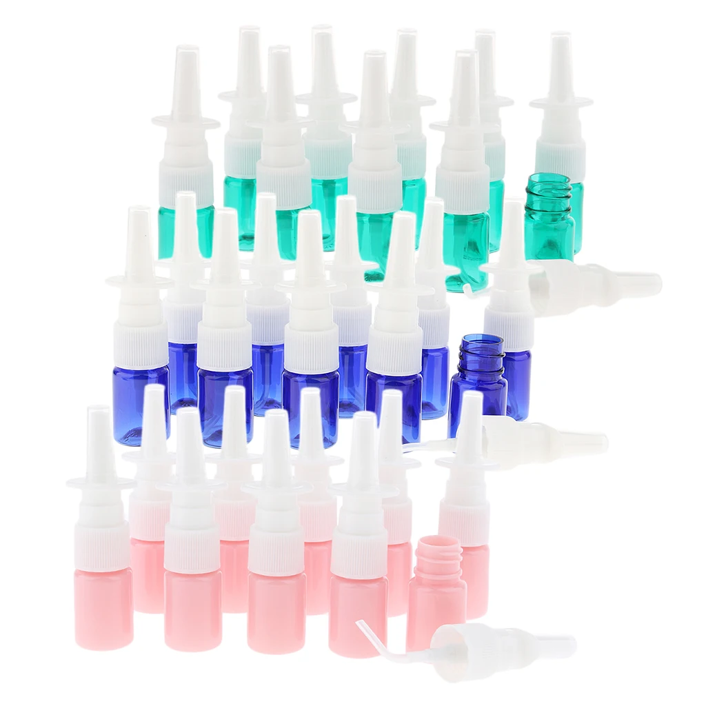 30Pcs 5ml Empty Plastic Nasal Spray Pump Bottle Fine Mist Vials Sprayer