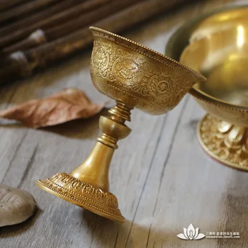 

Pure copper double tantra Tibetan Buddhist supplies water cup eight auspicious copper Buddha water bowl