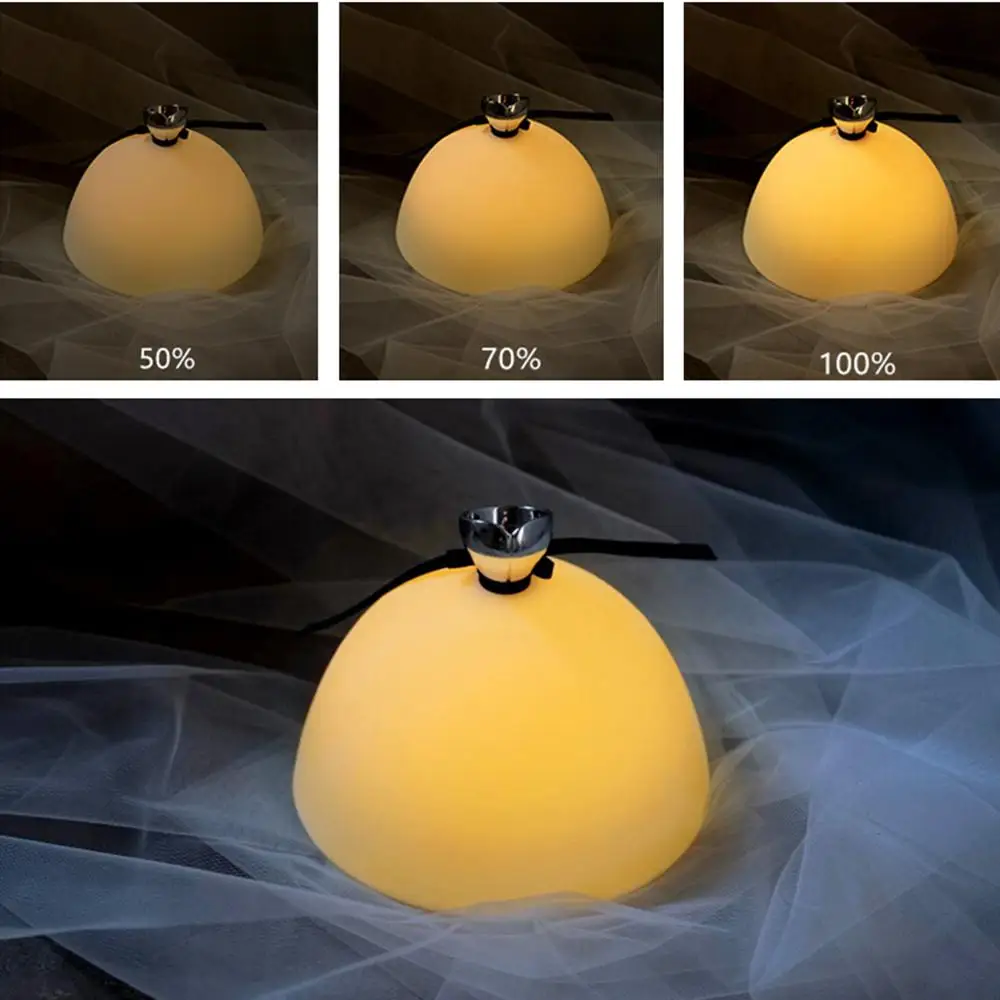 Creative Wedding Dress Atmosphere Lamp USB Rechargeable Valentine's Day Romantic Proposal Gift Silicone Touch Sensor Night Light