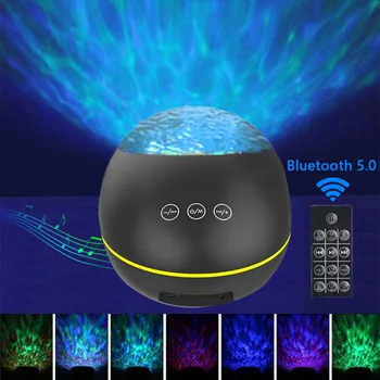 

Sound-Activated LED Laser Star Shower Light Projector with Music Player Bluetooth Remote Control Ocean Projection Light Decor