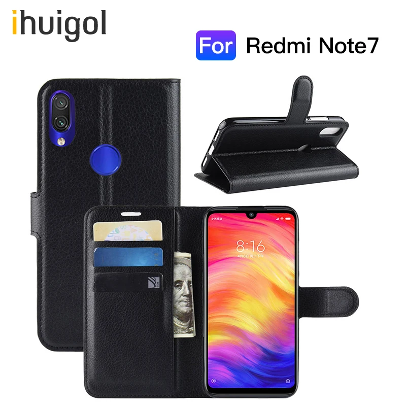 Чехол книжка ihuigol с отделением для карт Xiaomi Redmi Note 7 роскошные вертикальные