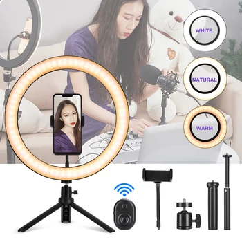 

12inch LED Ring Light Photography Selfie Ring Lighting with Tripod Stand for Smartphone Youtube Makeup Video Studio Ring Lamp