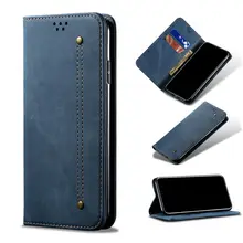 Case For Xiaomi Mi 10 Denim Leather Magnetic Wallet Flip Cover Card Slots Anti-slip Full Protective Cover For Xiaomi Mi 10 Pro