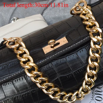 

Ultralight Aluminum Chains DIY Gold, Silver, Black bag strap 30CM Replacement Purse Chain Shoulder Bag Straps for Small Handbags