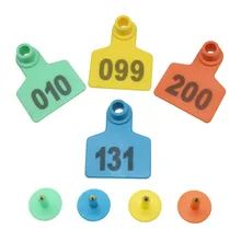 Лазерные серьги с надписью «свиные уши» № 001-100, медные серьги с головкой, оборудование для свиней, идентификационные карты для животных, 100 шт.