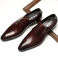 2019 New Handmade Genuine Leather Men's Dress Shoes Luxury Fashion Men Shoes Wedding Lace-up Pointed Toe Oxford 2019 New Handmade Genuine Leather Men's Dress Shoes Luxury Fashion Men Shoes Wedding Lace-up Pointed Toe Oxford