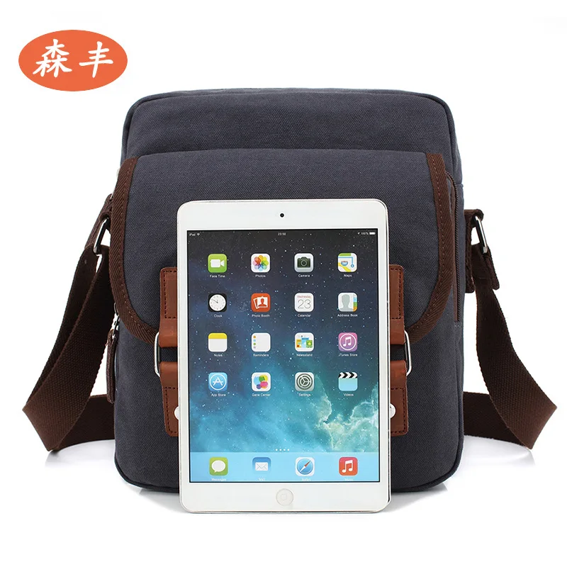 

Sen feng Korean-style Casual Men's Bag MEN'S Single-shoulder Bag Over-the-shoulder Bag Solid Color Canvas Bag Men Cross-body Bag