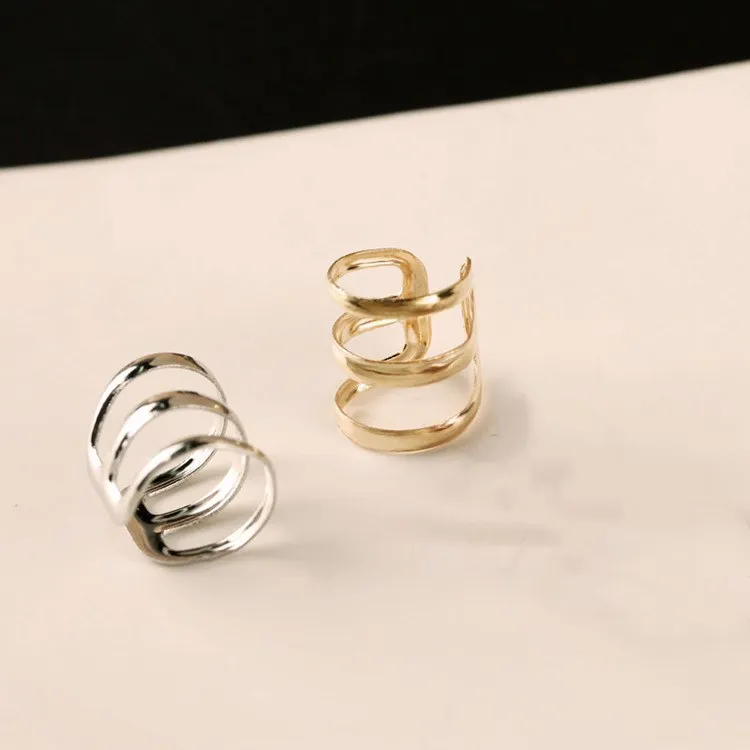 Ear Clip Earrings Hollow U Shaped Non Pierced Ear Bone Invisible Unisex Jewelry Leaf Wrap