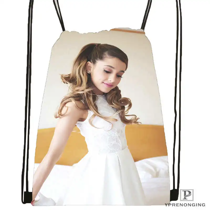 На заказ Ariana-Grande@ 1 походная сумка на шнурке для мужчин и женщин милый рюкзак для детей(черная спинка) 31x40 см#20180611-03-157