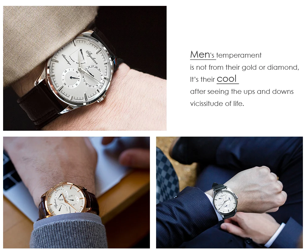 Agelocer дизайн швейцарский бренд Роскошные мужские часы автоматические часы мужские из нержавеющей стали водонепроницаемые деловые механические наручные часы