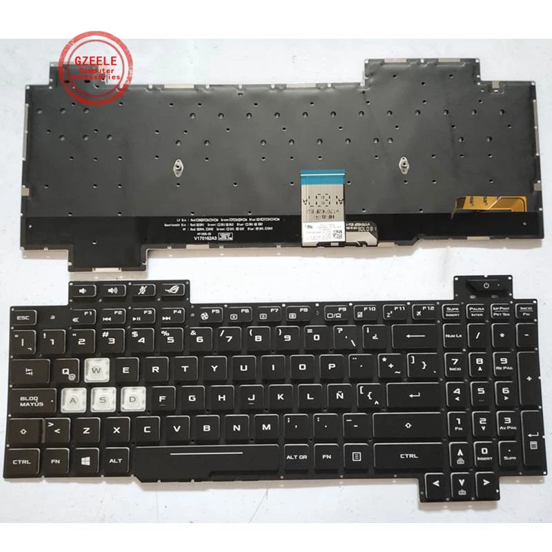 Teclado Retroiluminado Latino para Asus Rog Strix Eua ru la Gl504 Gl504g Gl504gm Gl504v Gl504gs Gl504gv