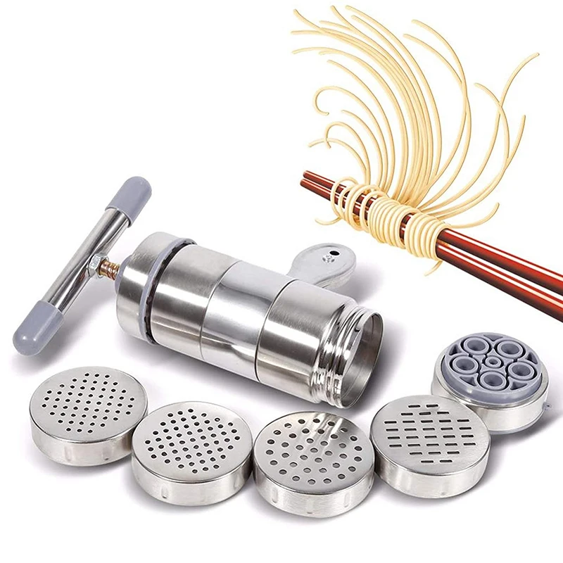 Home Manual Noodle Maker Hand Squeezing Noodle Maker Stainless Steel Press Pasta Spaghetti Machine Cooking Kitchen Accessories