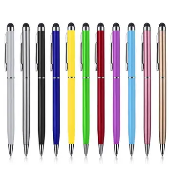 

2000pcs 2 in 1 colorful metal style stylus touch Pen capacitive Touch Pen For IPhone 7 6s for samsung free shiping