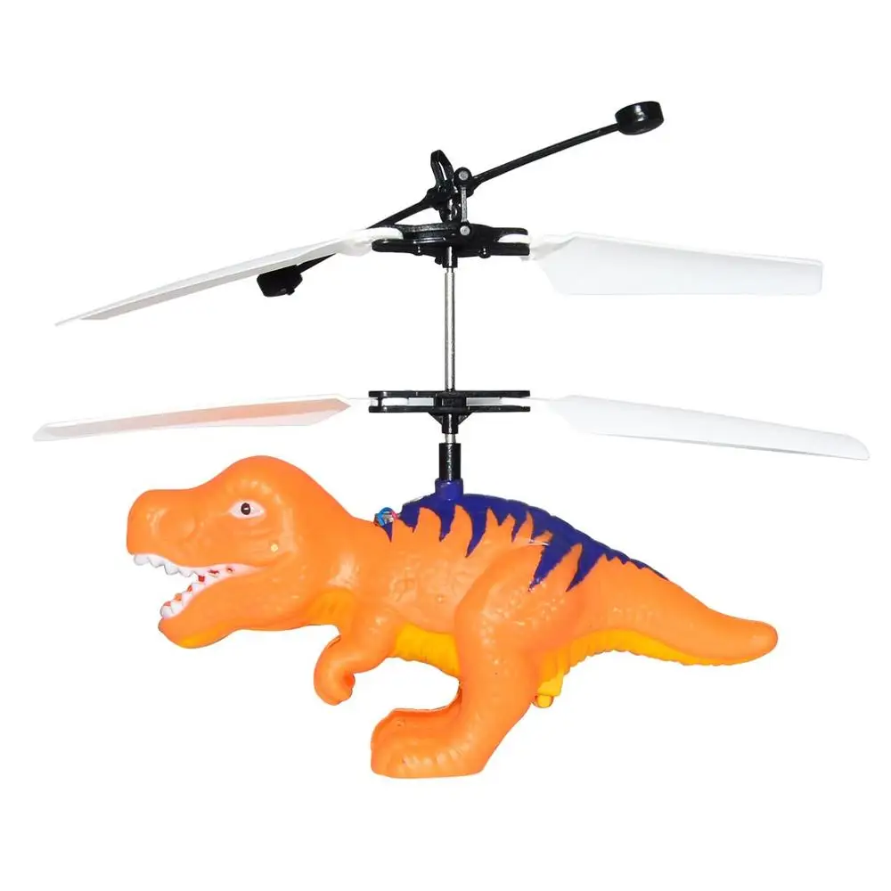 

Electric RC Flying Toy Infrared Sensor Dinosaur Model Helicopter LED Flash Lighting USB Charging Small RC Toy for Kids