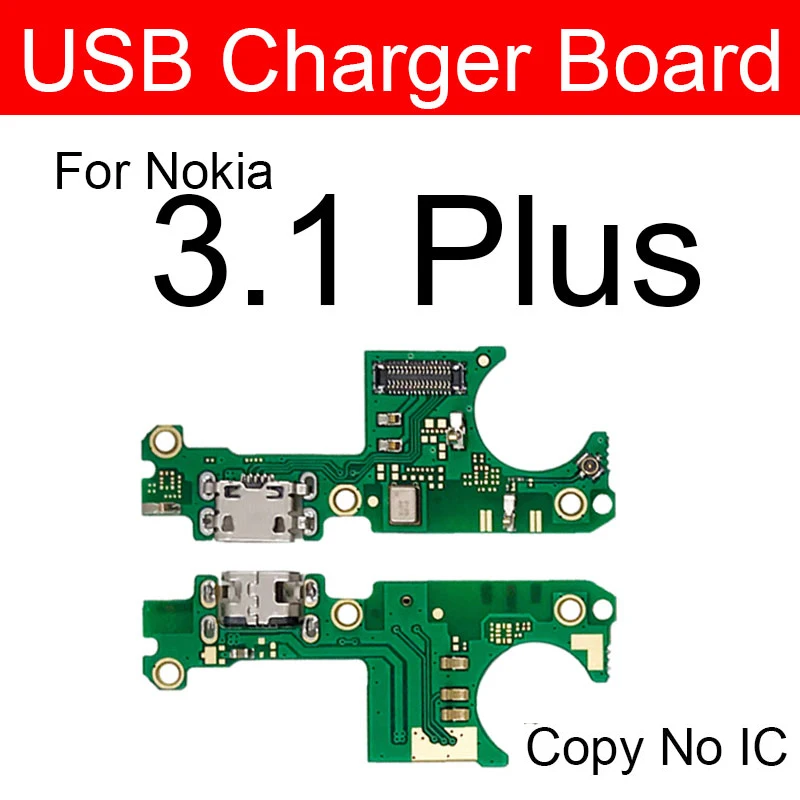 Плата для зарядки микрофона и USB для Nokia 1, 2, 2,1, 3, 3,1, 5, 5,1 Plus, X5, 2GEN, TA-1054, микрофонная зарядка, usb-разъем, запасная плата - Цвет: For NK 3.1Plus Copy