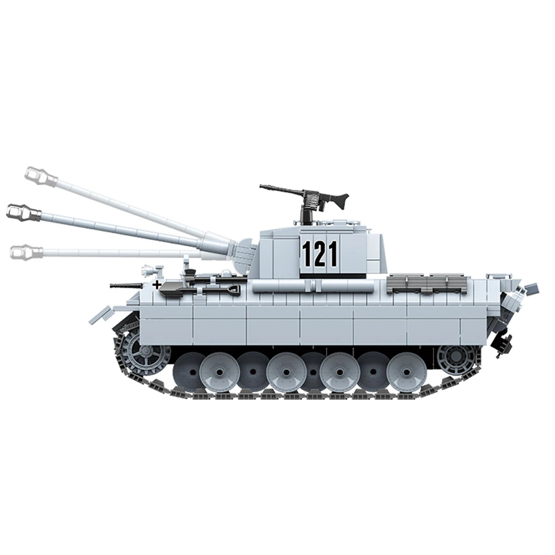 990Pcs High Simulation V12 Engine Leopard Tank Model WW2 Swat Building Blocks Model Set 5