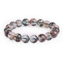 Многоцветные призрачные браслеты с натуральным кристаллом 12 мм браслеты из круглых бусин для мужчин и женщин Подарочный браслет ювелирное изделие