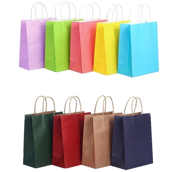 

40PCS Kraft Paper Gift Bag with Handle Wedding Birthday Party Gift Bag 32x12x27Cm