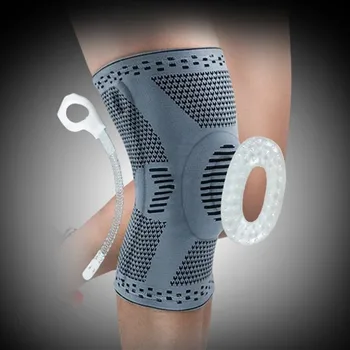 

ZYSK 1pcs Patella Knee Protector Brace Silicone Safety Knee Pad Sport Basketball Knitted Compression Elastic Knee Sleeve Support