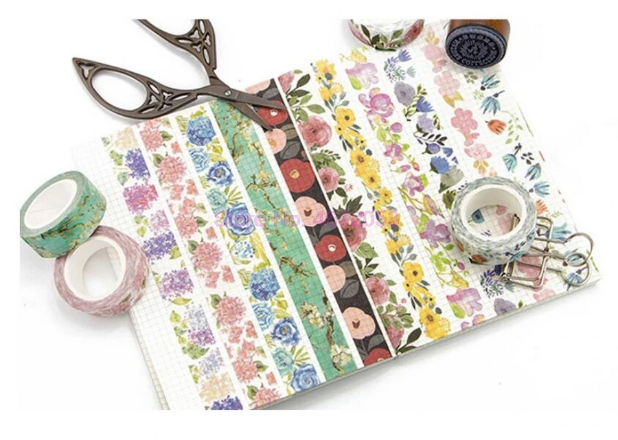 500 шт. милые кавайные растения цветы Маскировочная васи лента декоративная