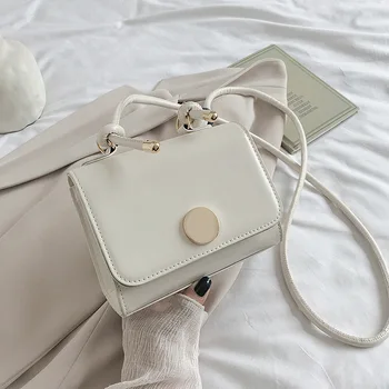 

2020 Women New Stylish Pearl Decor Messenger Bag Schoolgirl PU Leather Shoulder Bag Daily Travel Small Crossbody Satchel Handbag