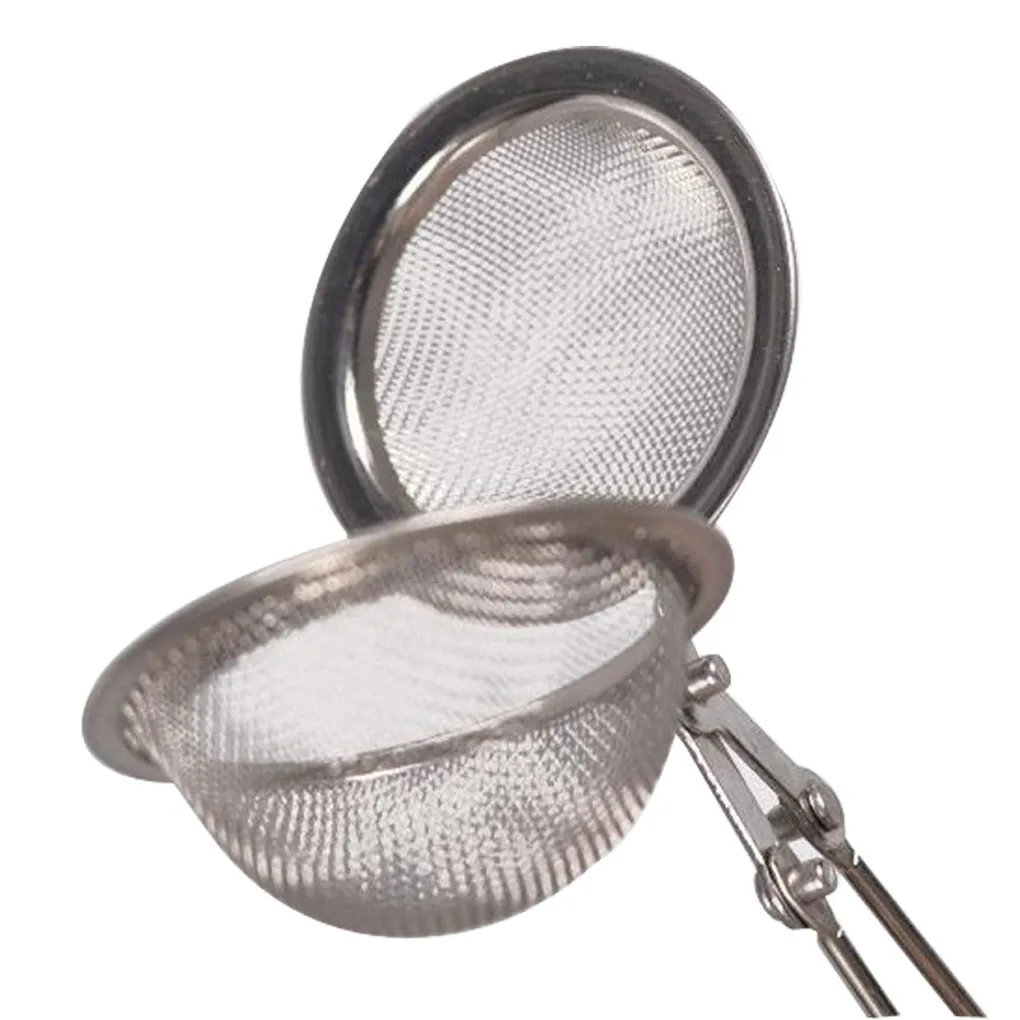 Cuchara de resorte con infusor de bola de malla para té, filtro de tetera, colador creativo con mango de acero inoxidable._voghion.com