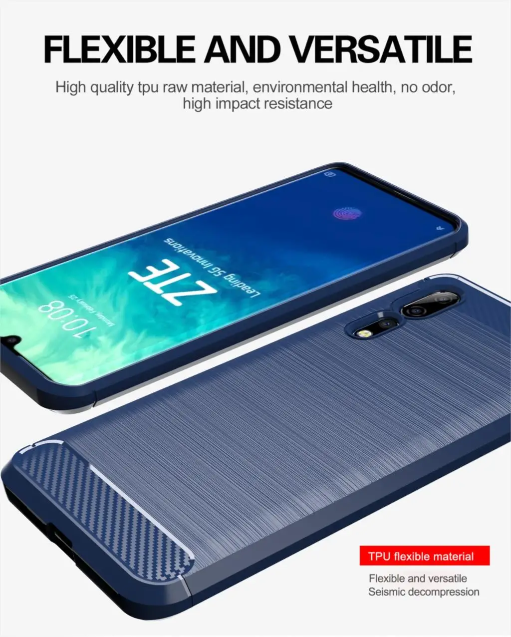 Чехол для телефона zte Axon 10 Pro, роскошный мягкий ТПУ чехол из углеродного волокна для zte Axon 10Pro 5G, противоударный чехол на заднюю панель 6,47 дюйма