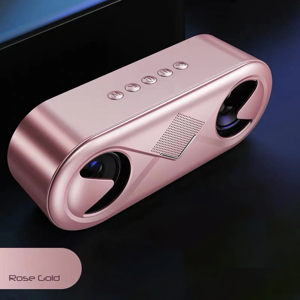 Розовое золото Портативный Bluetooth динамик V5.0 беспроводной супер бас домашний открытый динамик s с хорошим звуковым эффектом и богатым светодиодный мигающий свет - Цвет: Розовое золото
