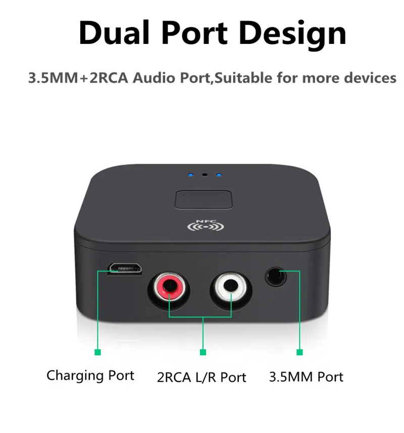 DISOUR NFC Bluetooth 5,0 приемник 3,5 мм AUX RCA Jack HIFI стерео аудио беспроводной адаптер автоматическое включение/выключение для автомобильного комплекта аудио рецептор