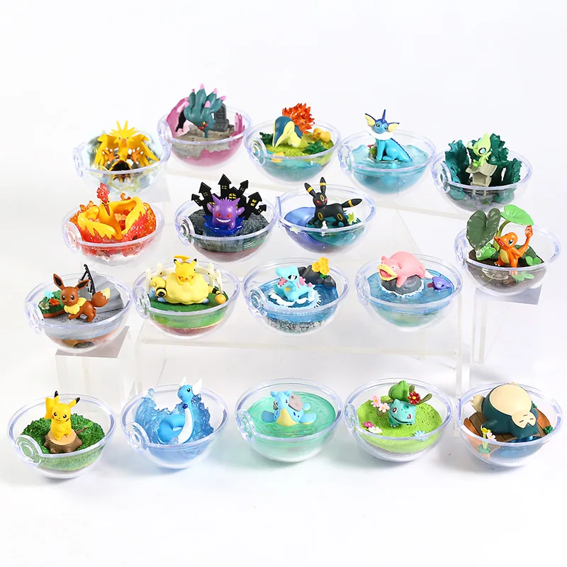 Коллекция террариума «Центр монстров», объем 1~ 5, Набор фигурок Bulbasaur Lapras Eevee Umbreon Charmander Gengar Snorlax Zapdos Totodile
