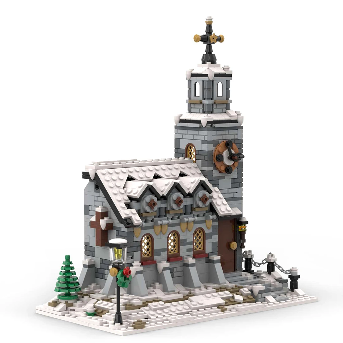 

(Ship within 18 days)1074Pcs MOC-58208 Little Winter Church Model Building Blocks Toy (Licensed and Designed by Little_Thomas)