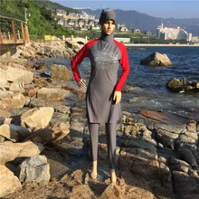 S длинный рукав Цельный купальник мусульманские женщины полное покрытие плюс размер купальник для мусульман ислам пляжная одежда купальный костюм набор