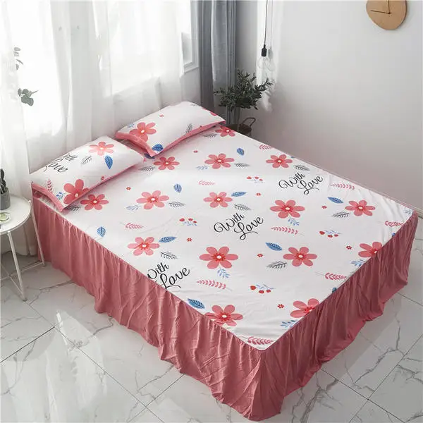 1 шт., постельное белье, простыня King size, набор простыней для королевы, простыни с принтом, плоский лист, качественная кровать, юбка, 180*200/200*220 см - Цвет: W