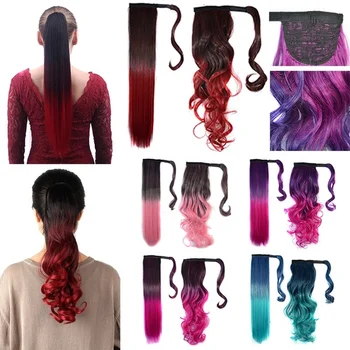 

Fashion Long Curly Clip In Hair Tail False Hair Ponytail Hairpiece With Hairpins Synthetic Hair Pony Tail Hair Extension