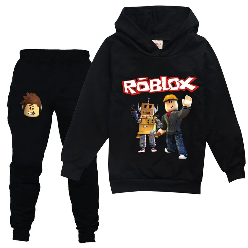 Girl Boys Spring Autumn Roblox Cartoon Sports Suit2pcs Set Tracksuits Kids Clothing Sets100 160cm Casual Clothes Hoodies Pants Aliexpress - boys clothes roblox