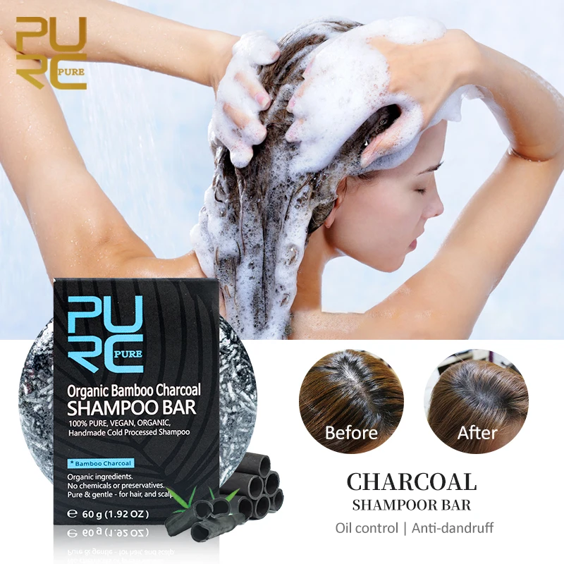 Bamboo Shampoo Soap Shampoo for Hair Gray White Hair Color Dye Treatment Clean Detox Soap Black Shampoo Hair Scalp Treatment