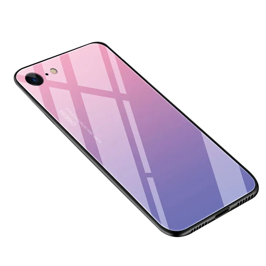 Градиентный чехол из закаленного стекла для телефона Iphone 7 iPhone8 iPhone7plus iPhone8plus