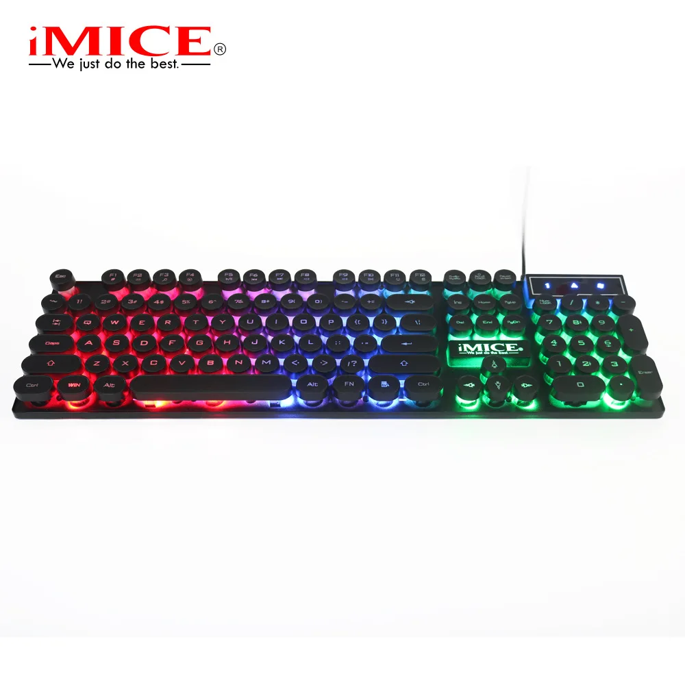 

IMICE AK-800 Wired USB Punk Manipulator Feeling Suspended Round Cap E-sports Luminous Gaming Keyboard Suitable for PC Laptop