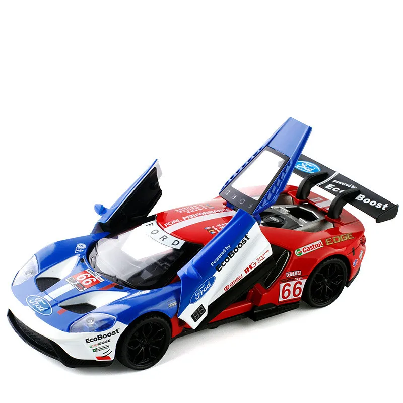 Модель автомобиля из сплава 1:32 V8 track version, литой под давлением металлический звук и светильник, детская игрушка в подарок - Цвет: B